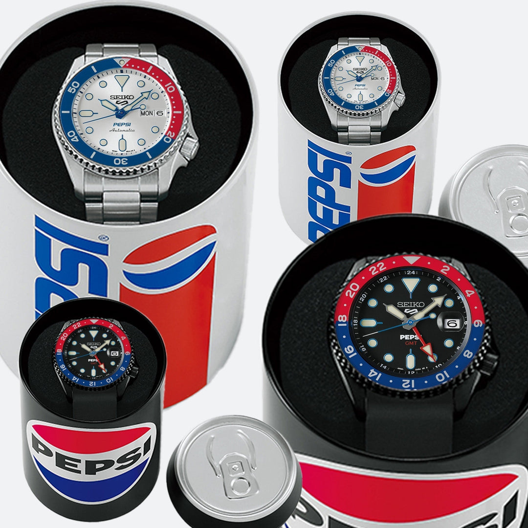 Seiko精工 5 Sports x Pepsi SSK047 和 SRPL99 百事可樂聯名限量款
