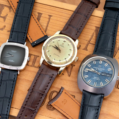 打造完美的復古經典 - 牛皮鱷魚紋錶帶是你的首選之作！