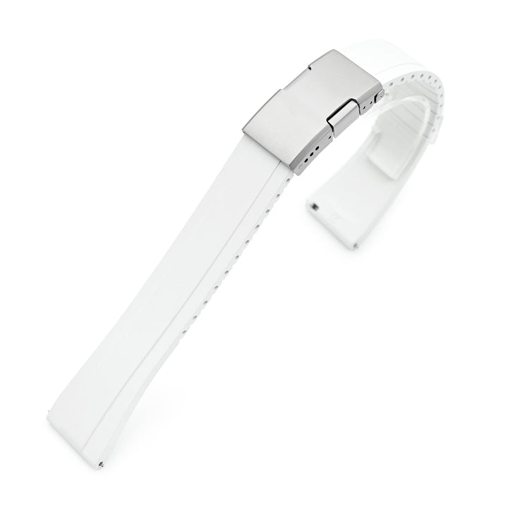 Quick Release FKM27 White Titanium Slinea Clasp FKM Rubber watch strap, 20mm or 22mm Strapcode watch bands