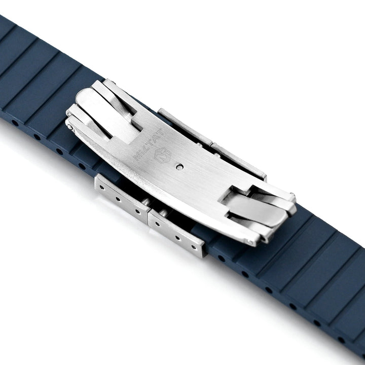 20mm FKM32 Navy Blue Rubber Quick Release Watch Band, Deployment Clasp Strapcode watch bands