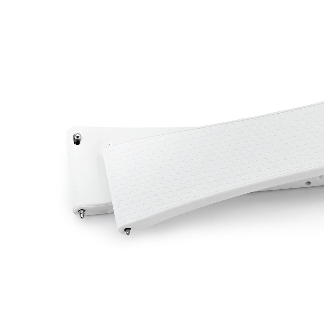 20mm FKM32 Off White Rubber Quick Release Watch Band, Deployment Clasp Strapcode watch bands