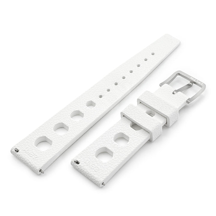 20mm or 22mm FKM36 Off White Large Holes Rally FKM Quick Release Rubber watch band Strapcode watch bands