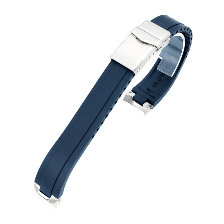 CB 20mm MX03-117 Seiko 精工登山運動員專用錶帶 海軍藍色FKM橡膠嵌入式鋼彎錶耳｜Crafter Blue