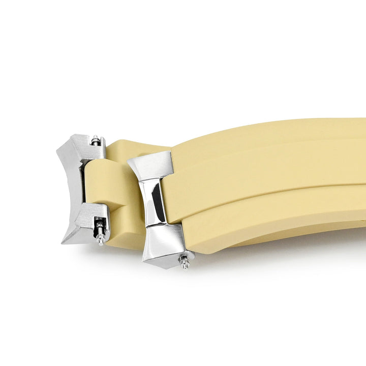 20mm Crafter Blue - MX03-117 Khaki FKM Rubber Strap With End Links compatible with Seiko Alpinist SARB017 Strapcode watch bands