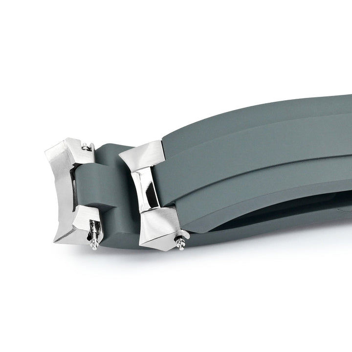 20mm Crafter Blue - MX03-733 Light Grey FKM Rubber Strap With End Links compatible with Hamilton Khaki Field 38mm Strapcode watch bands