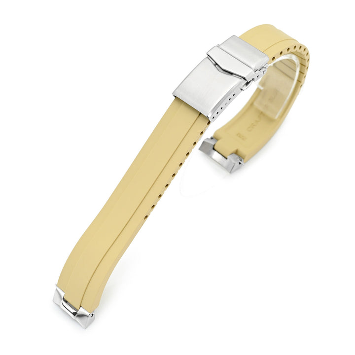 CB 20mm MX03-733 Hamilton漢密爾頓 卡其野戰38mm系列專用錶帶 棕褐色FKM橡膠嵌入式鋼彎錶耳｜Crafter Blue