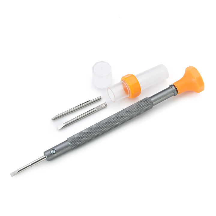 獨立一支 錶帶改長短用 平頭小螺絲刀帶 附備用刀片（5 尺寸可選：1.0 mm、1.2 mm、1.4 mm、1.6 mm或 1.8 mm）