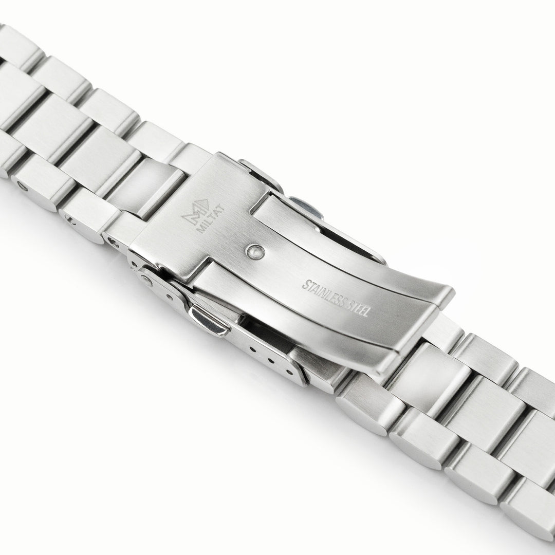 SEIKO精工太陽能三眼計時SSC015專用代用錶帶實心總統型雙鎖潛水扣不鏽鋼拉砂