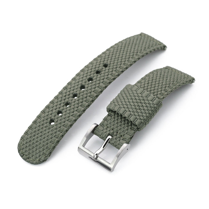 MiLTAT N9 兩件式軍用款20mm Perlon尼龍錶帶 軍綠色