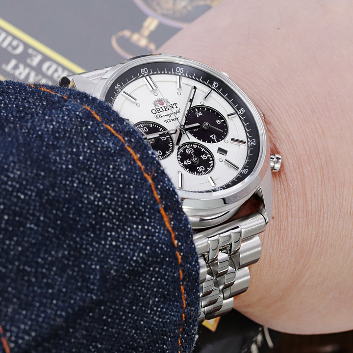 22mm Angus-J Louis安哥斯五珠不銹鋼錶帶 V形按鍵式雙鎖潛水錶帶扣