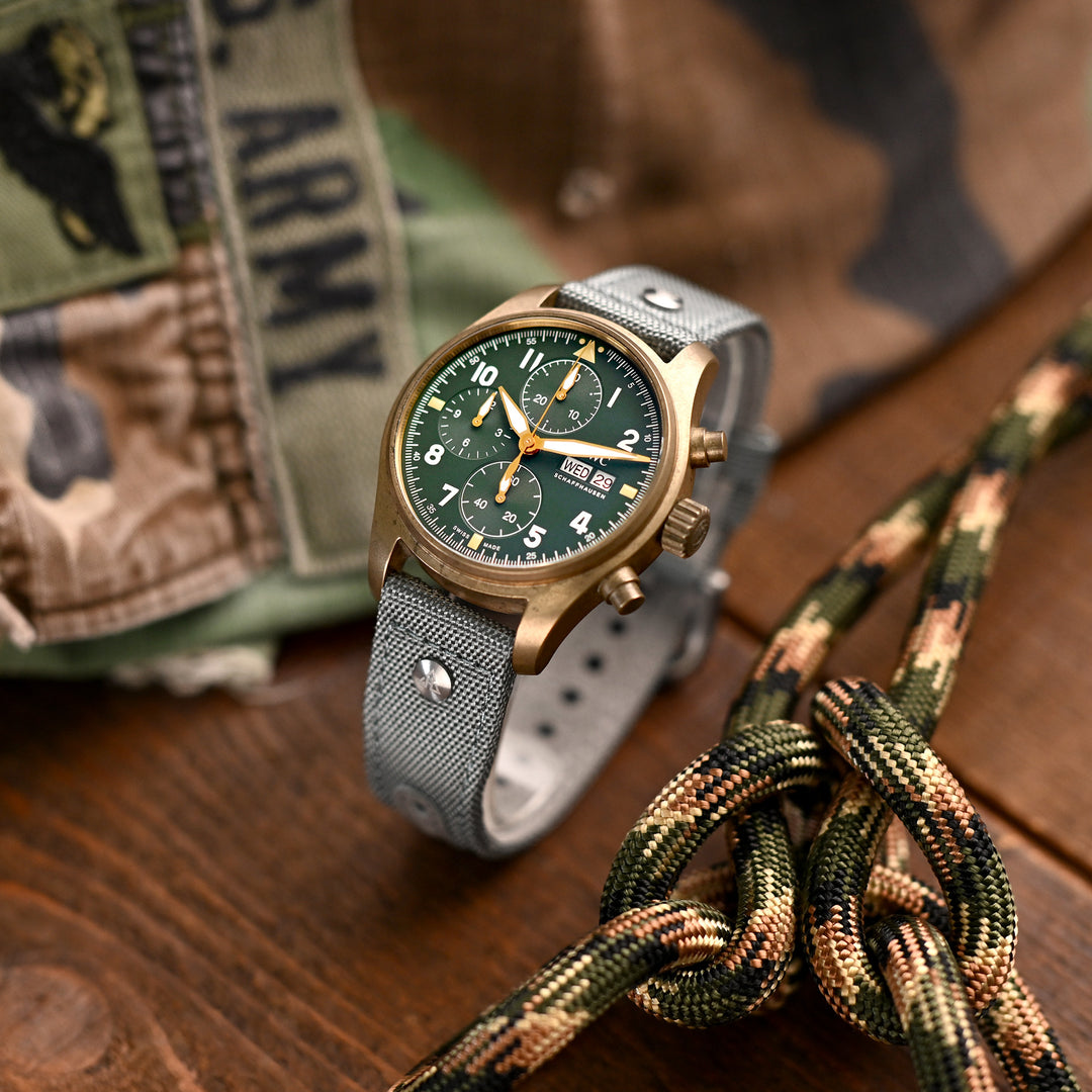英國 HAVESTON 海灰色 637 編織尼龍錶帶，20mm 或 22mm