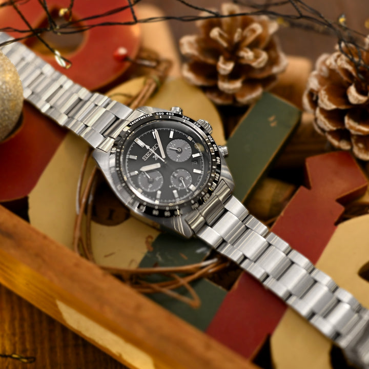 SEIKO 精工 Speed Timer 太陽能計時碼錶 SSC813 SSC815 SSC817 代用錶帶 超級3D三板式 不鏽鋼 V形潛水扣專用帶