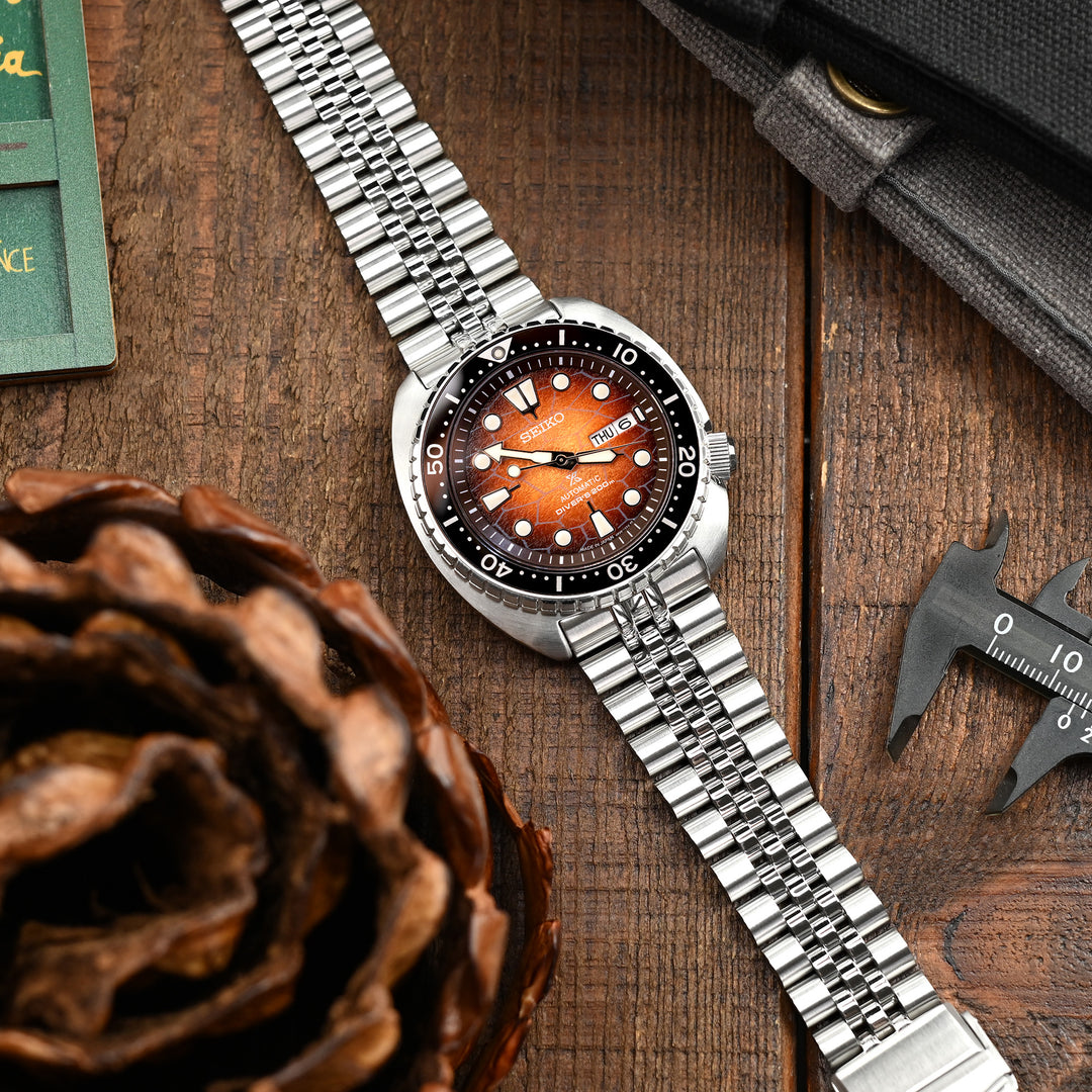 SEIKO 精工復刻海龜 SRP777 SRP775 SRPA21 (PADI) 代用鋼錶帶 經典實心五珠 不鏽鋼 V形潛水扣專用帶