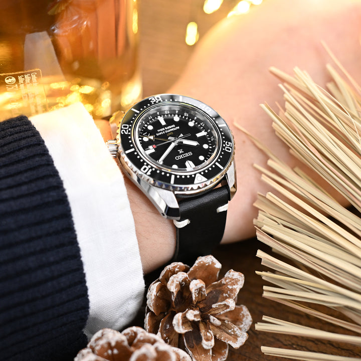 黑色 義大利 Buttero 植鞣牛皮錶帶｜雙線縫製快拆錶帶｜20mm