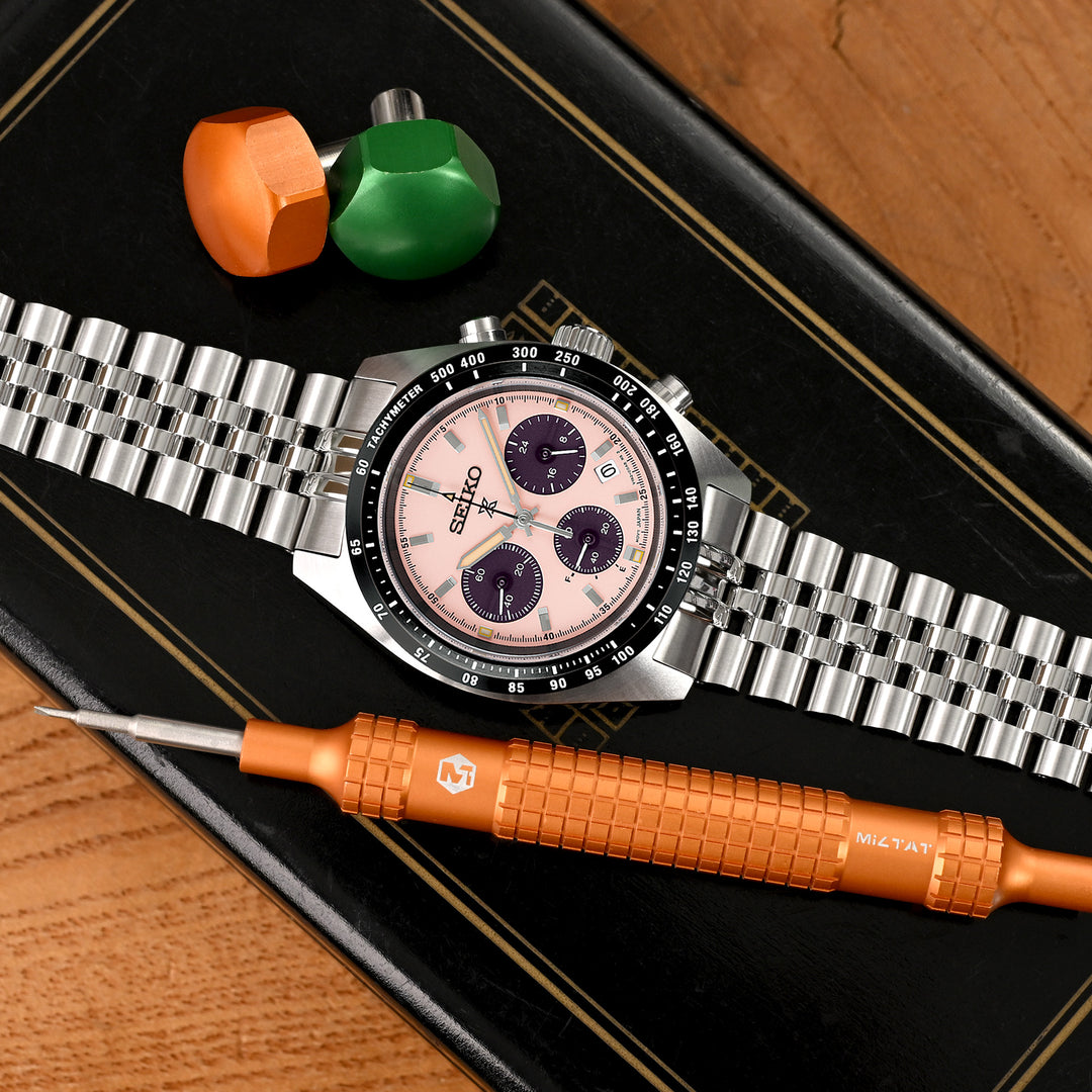 SEIKO 精工 Speed Timer 太陽能計時碼錶 SSC813 SSC815 SSC817 經典實心五珠扣寬收窄版 V形潛水扣專用帶