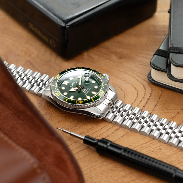 SEIKO 精工 MM200 機械錶 SBDC061 SPB077 SBDC063 代用錶帶 經典實心五珠 不鏽鋼 V形潛水扣專用帶