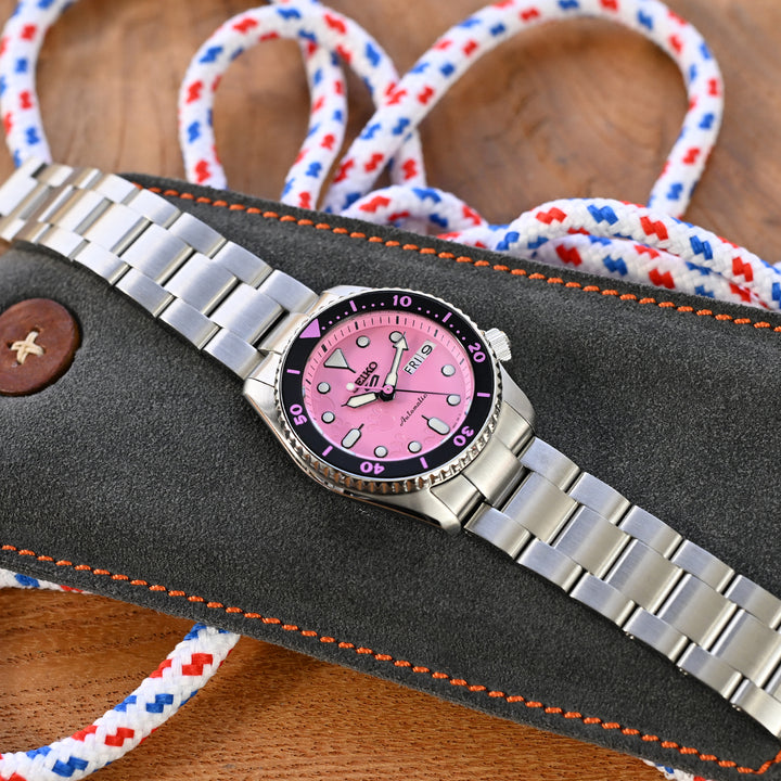 SEIKO 5 精工5號 Sports 機械自動上鍊38mm水鬼 SRPK29 SRPK31 SRPK33 代用錶帶 超級3D三板式 不鏽鋼 V形潛水扣專用帶