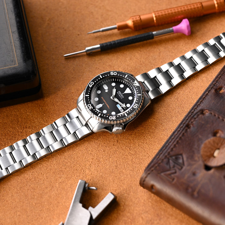SEIKO 精工水鬼 SKX007 SKX009 SKX011 代用鋼錶帶 超級3D三板式 不鏽鋼 18mm潛水扣專用帶