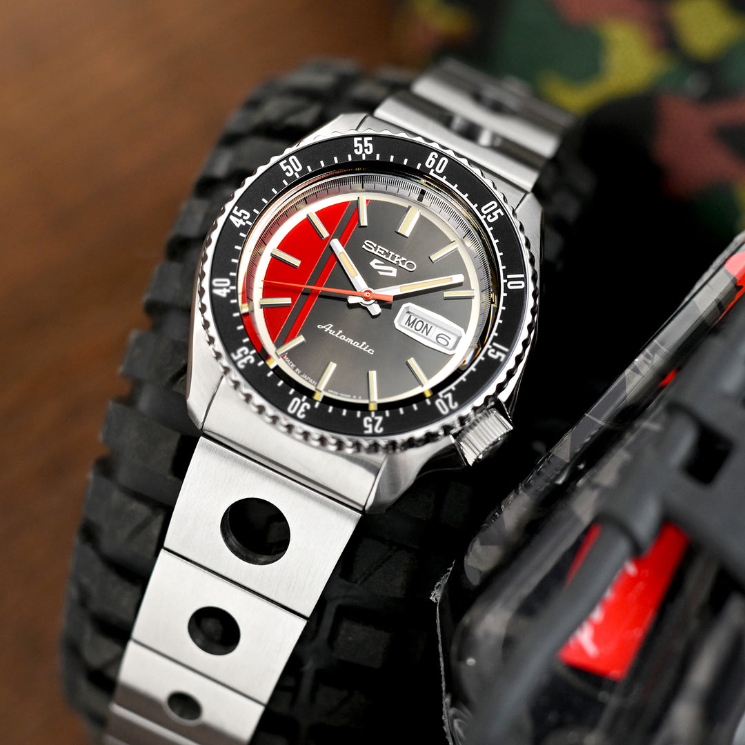 SEIKO 5 精工5號次世代重生 SRPD51 SRPD55 SBSA003 代用錶帶 圓環賽車款II 不鏽鋼 Baton潛水扣專用帶