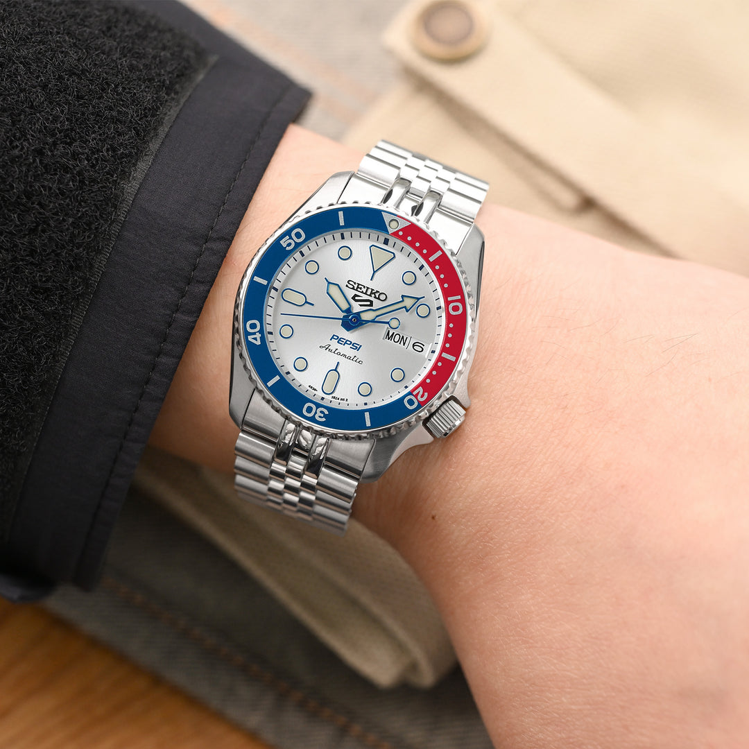 SEIKO 5 精工5號 Sports 機械自動上鍊38mm水鬼 SRPK29 SRPK31 SRPK33 代用錶帶 經典實心五珠 不鏽鋼 V形潛水扣專用帶