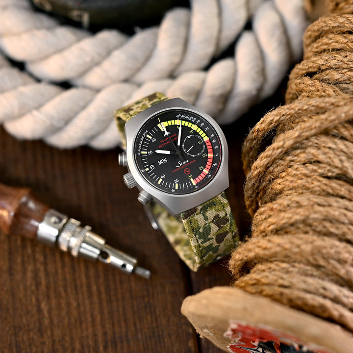 Sinn 157 EZM-4 Chronograph day-date black Dial Strapcode watch bands