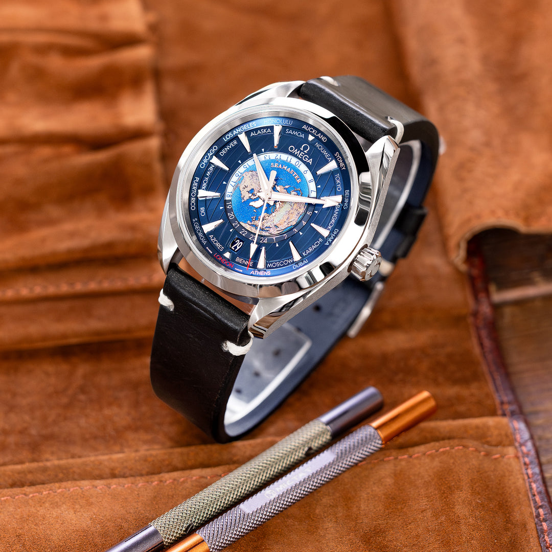 MiLTAT 美國Horween Chromexcel皮革啞光黑色錶帶 米色