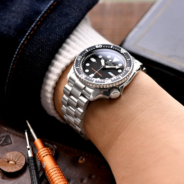 SEIKO 精工水鬼 SKX007 SKX009 SKX011 代用鋼錶帶 總統帶 不鏽鋼 潛水扣專用帶