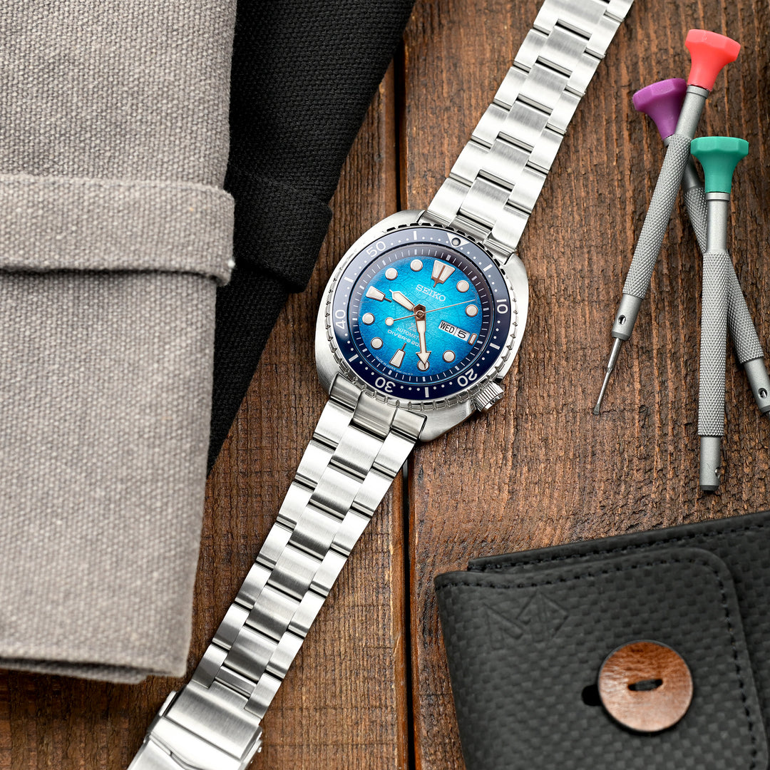 SEIKO 精工復刻海龜 SRP777 SRP775 SRPA21 (PADI) 代用鋼錶帶 超級3D三板式 不鏽鋼 V形潛水扣專用帶