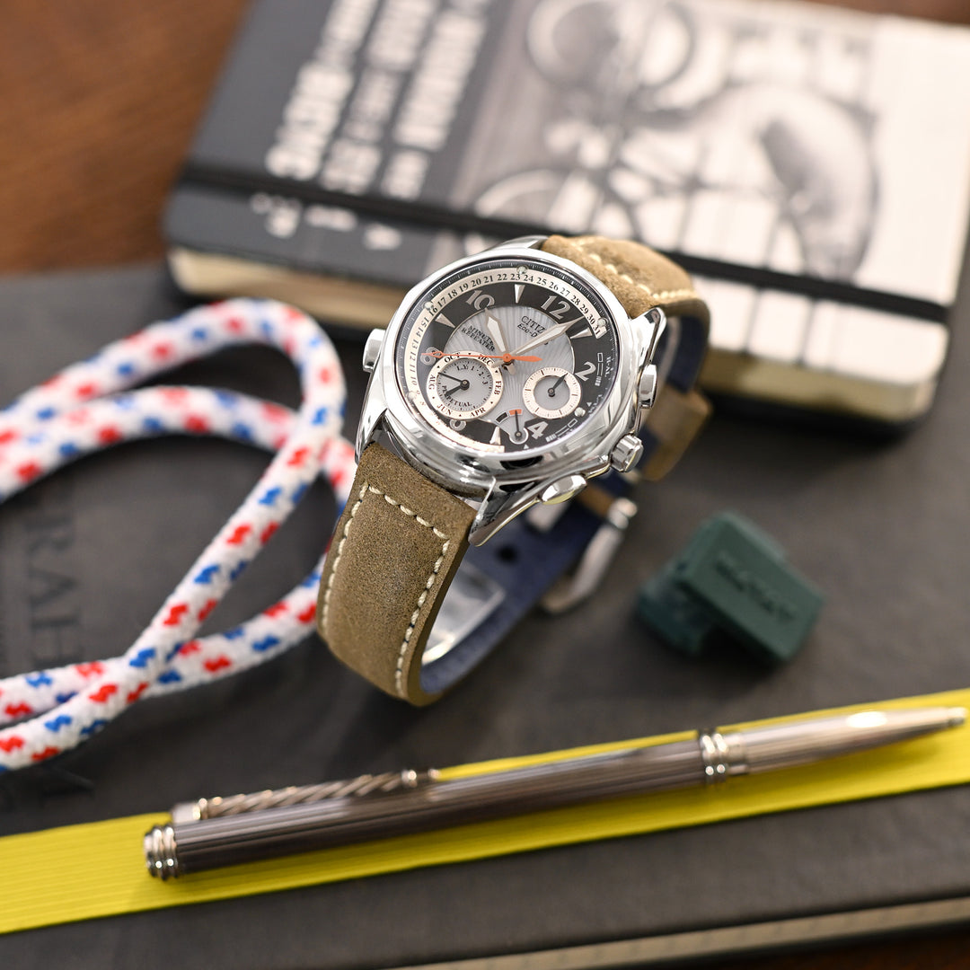 MiLTAT 21mm 或22mm橄欖褐色意大利仿舊牛皮錶帶 超柔軟
