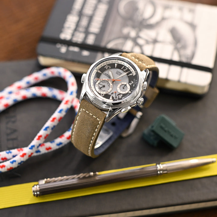 MiLTAT 21mm 或22mm橄欖褐色意大利仿舊牛皮錶帶 超柔軟