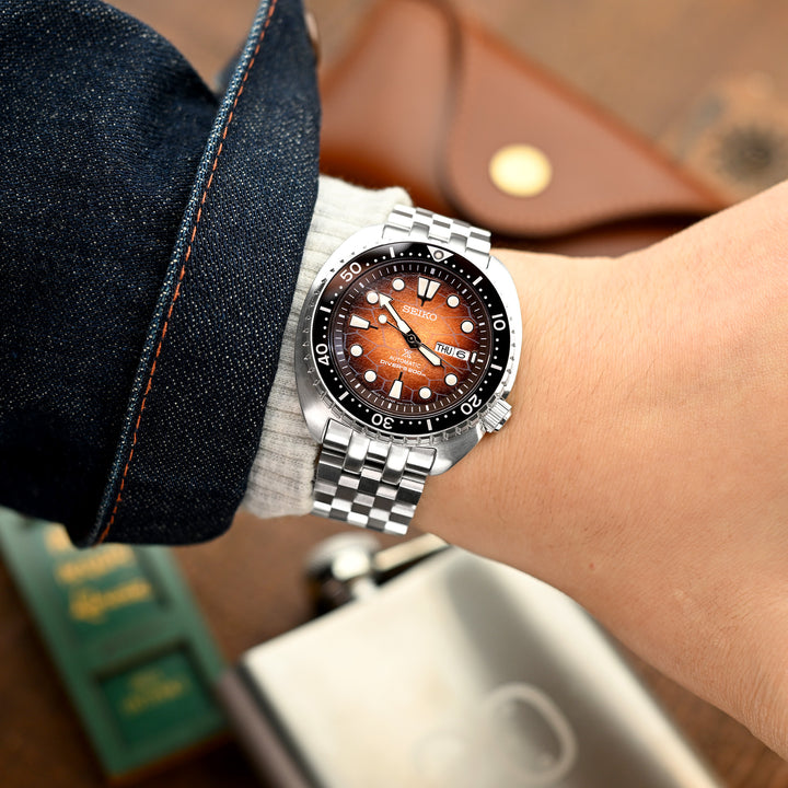 SEIKO精工復刻鮑魚SRP777代用鋼錶帶超級工程師II拉砂 V扣雙鎖潛水扣