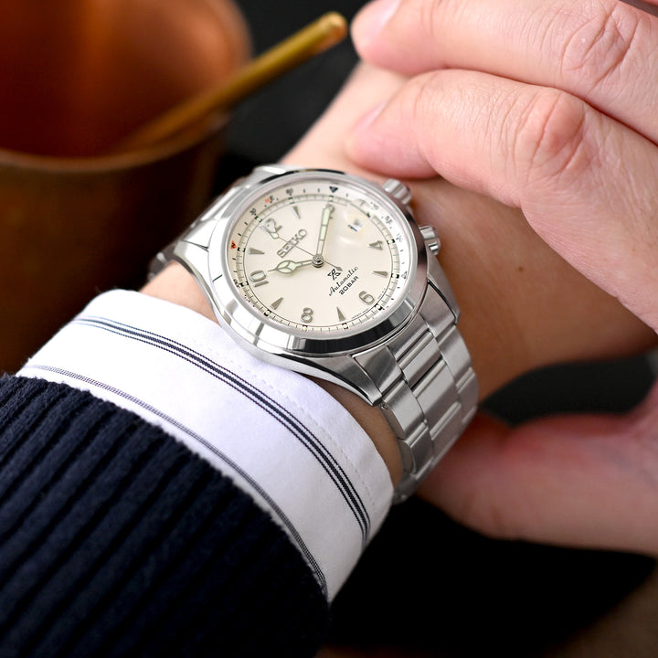 SEIKO 精工登山運動員 SARB017 SPB155 SBEJ005 代用鋼錶帶（兼容 Hamilton 漢密爾頓卡其野戰系列 H70455733）超級三板式插尾版本 不鏽鋼 V形潛水扣專用帶