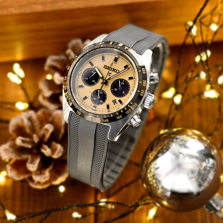 StrapXPro - SMX03A 20mm Seiko 精工 Speedtimer SC813 專用錶帶 灰色 橡膠錶帶 彎曲錶耳