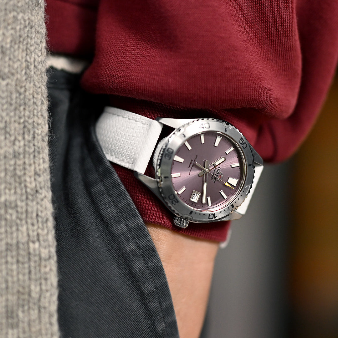 優質 FKM37 白色 FKM 快拆橡膠錶帶, 20mm 或 22mm