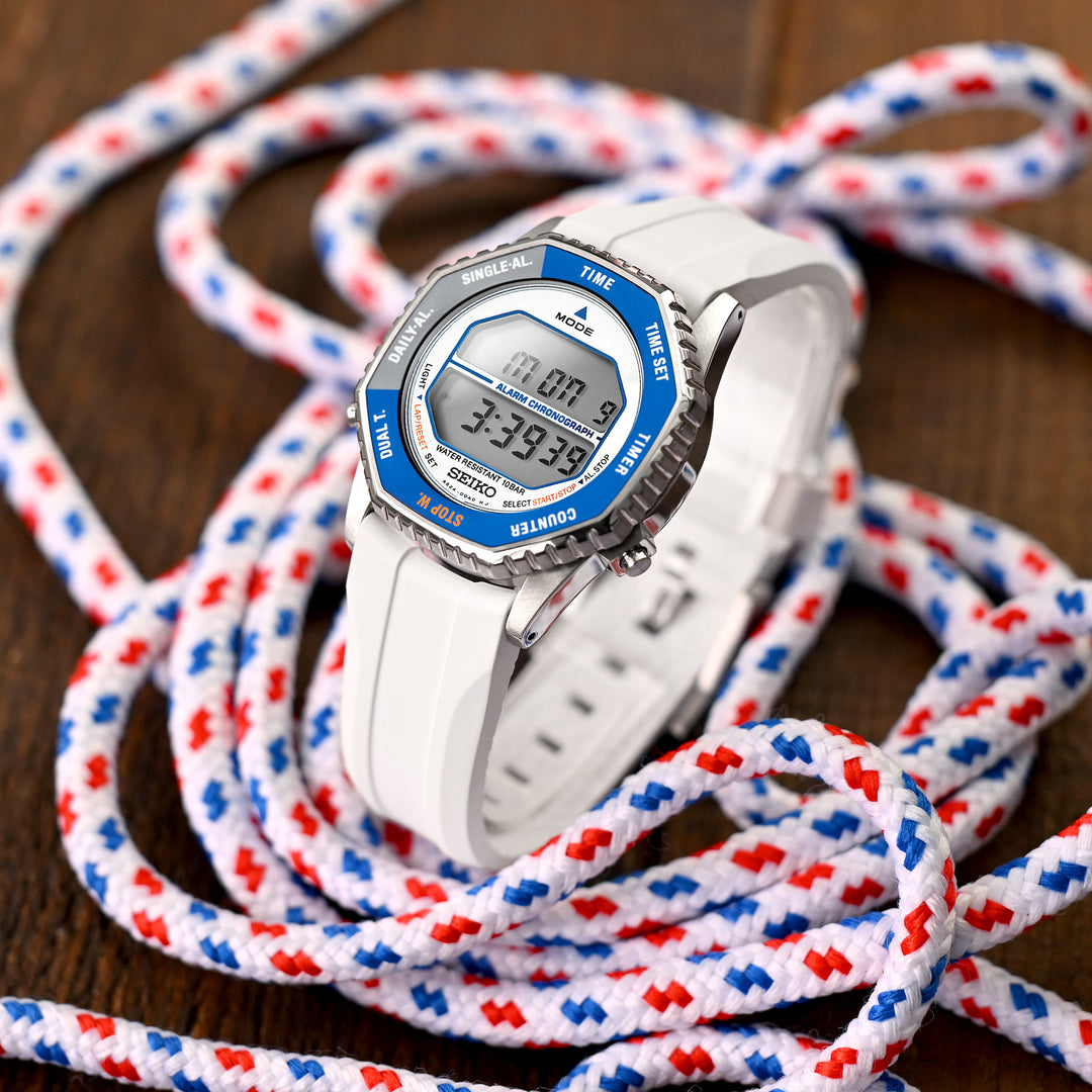 Wheels - 機芯輪 白色彈性半彎曲頭耳 FKM 橡膠錶帶，快拆錶帶