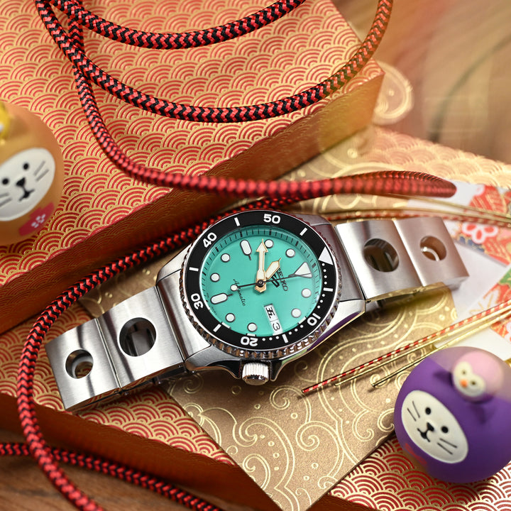 SEIKO 5 精工5號 Sports 機械自動上鍊40mm水鬼 SRPE51 SRPE53 SRPG35 代用錶帶 圓環賽車款II 不鏽鋼 Baton潛水扣專用帶