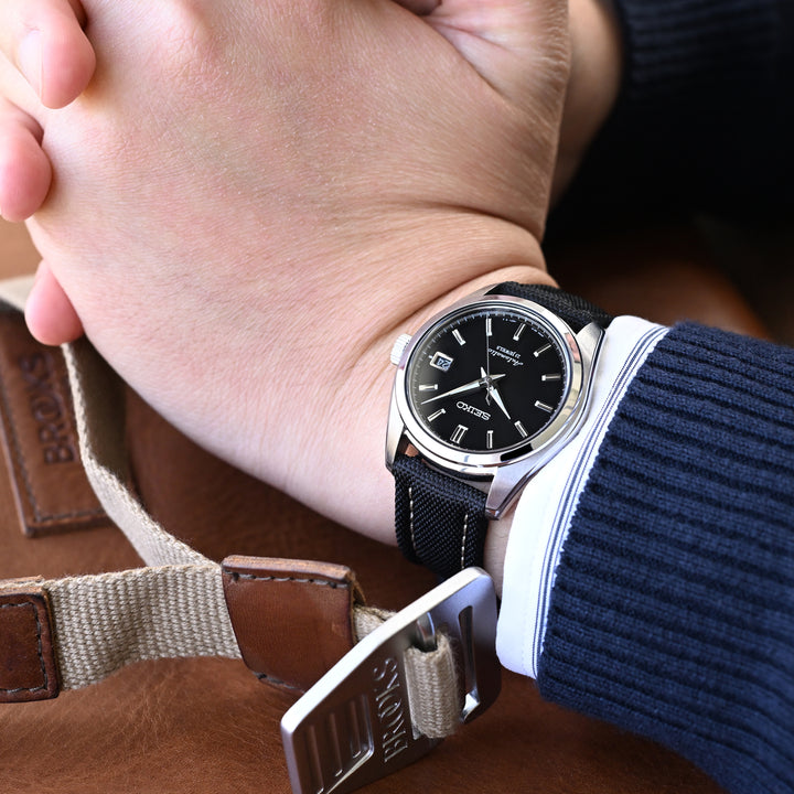 20mm或22mm黑色 飛行員帆布快拆錶帶