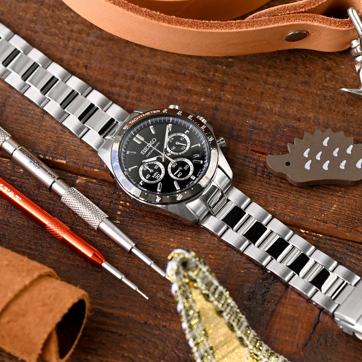 SEIKO 精工雞尾酒系列 SRPB41 SSA345 SSA341 代用錶帶 超級3D三板式 不鏽鋼 V形潛水扣 中間拋光版