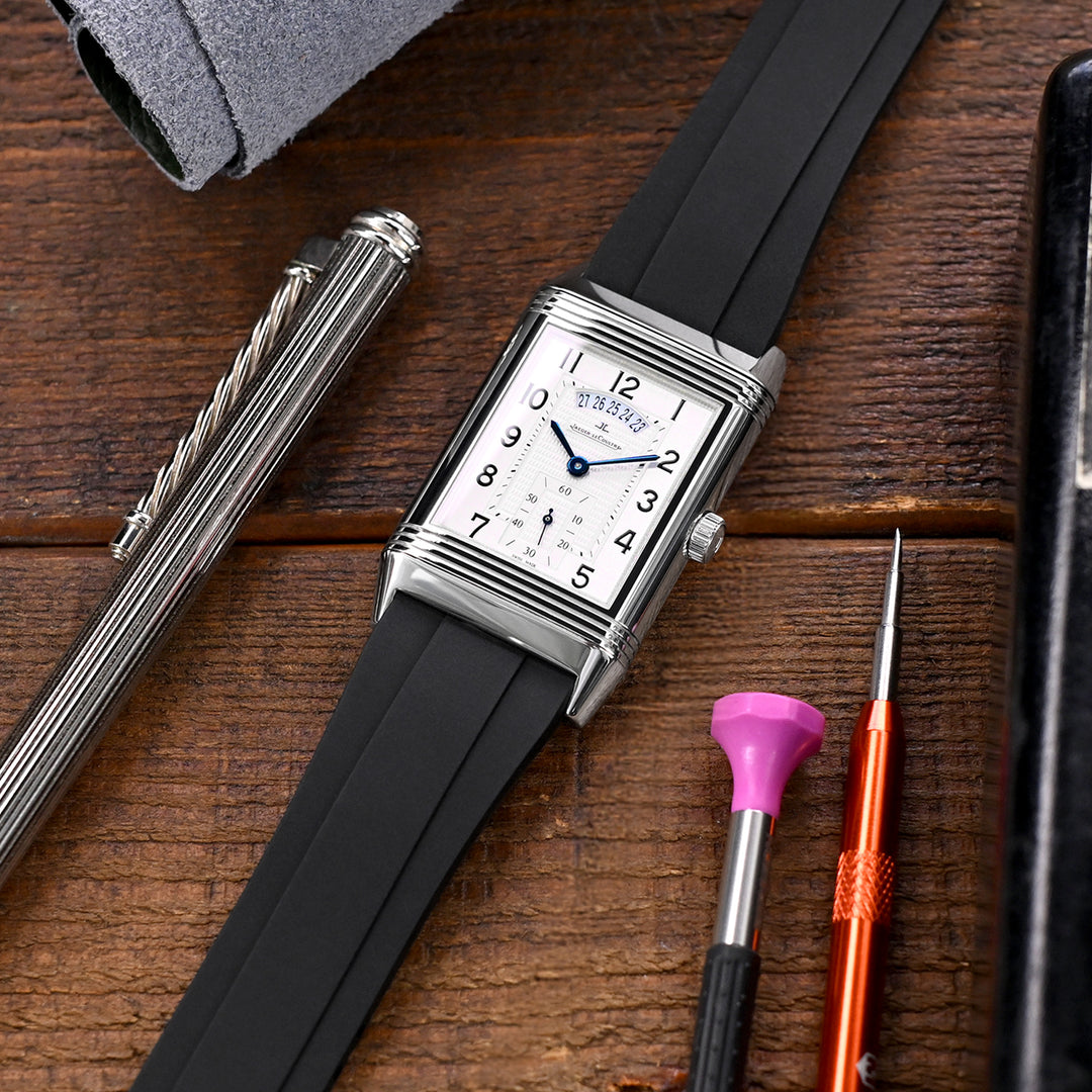 FKM27 突出中心輪廓 黑色快拆FKM橡膠錶帶