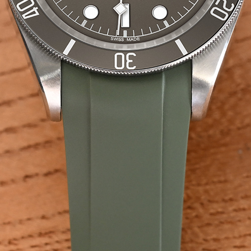 20mm FKM31 Military Green Rubber Quick Release Watch Band for TUD BB58 Strapcode watch bands