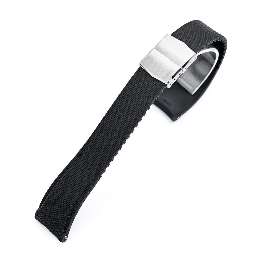 20mm, 21mm 或 22mm 黑色快拆 霧面織紋 FKM橡膠錶帶｜太空人錶帶
