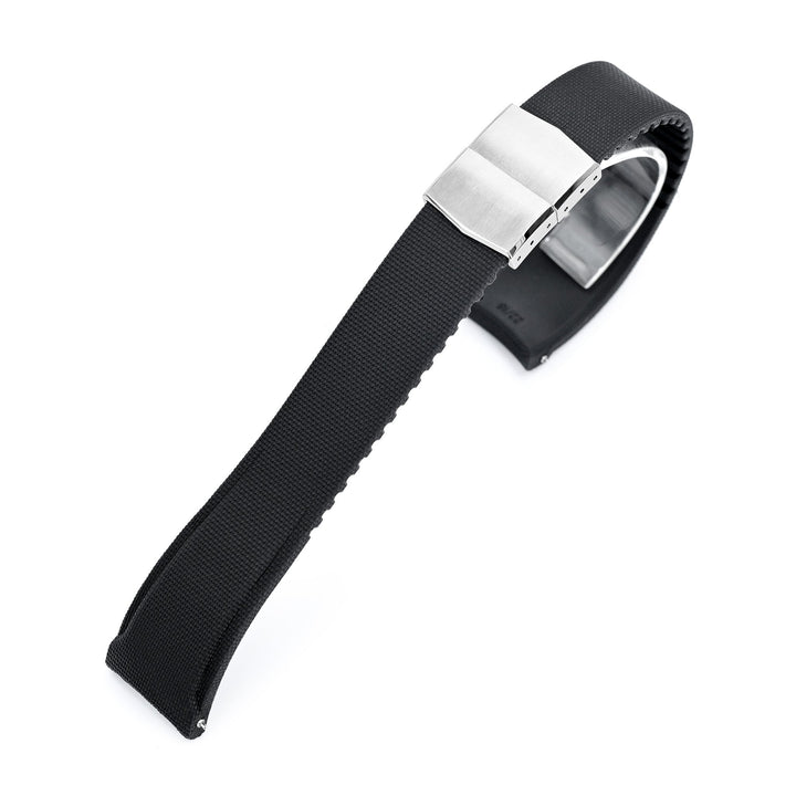 20mm, 21mm 或 22mm 黑色快拆 霧面織紋 FKM橡膠錶帶｜太空人錶帶