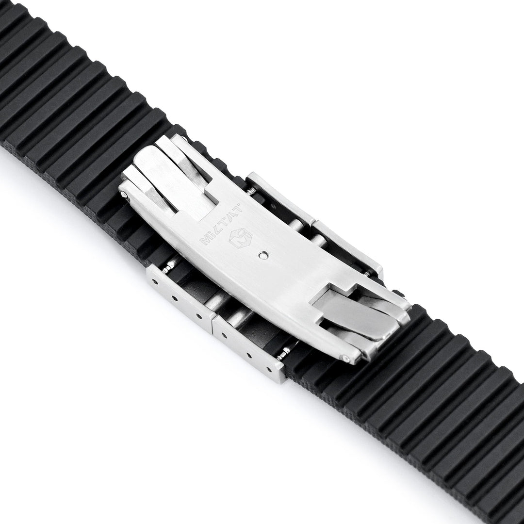 FKM40 Black Quick Release Butterfly Deployment FKM Rubber Watch Band, 20mm to 22mm Strapcode watch bands