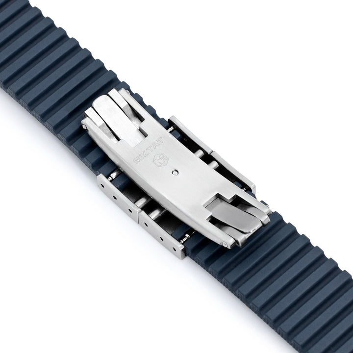 FKM40 Navy Blue Quick Release Butterfly Deployment FKM Rubber Watch Band, Strapcode watch bands