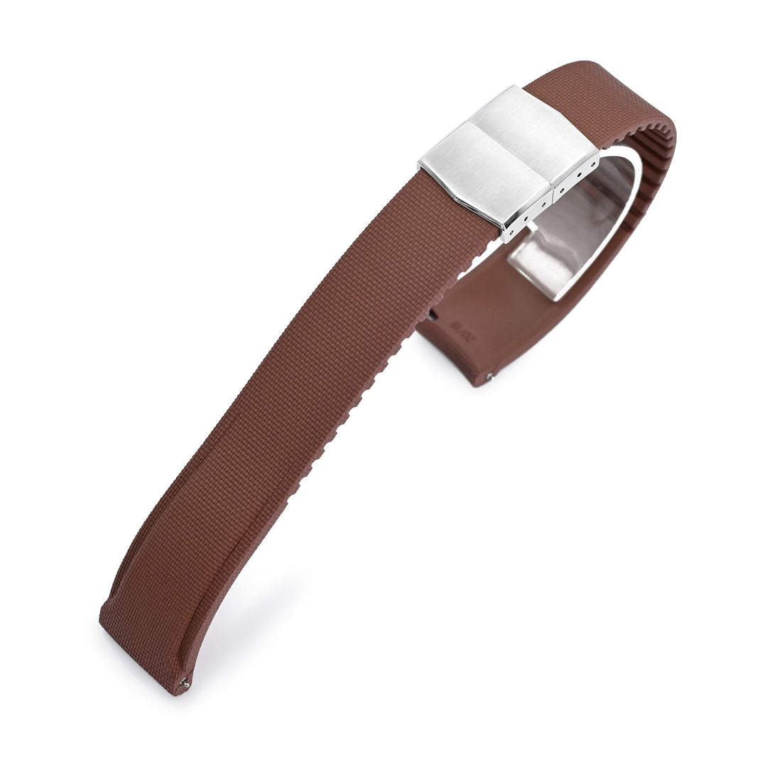 20mm 棕色快拆 霧面織紋 FKM橡膠錶帶｜太空人錶帶