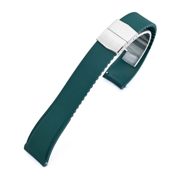 20mm 或 22mm 綠色快拆 霧面織紋 FKM橡膠錶帶｜太空人錶帶