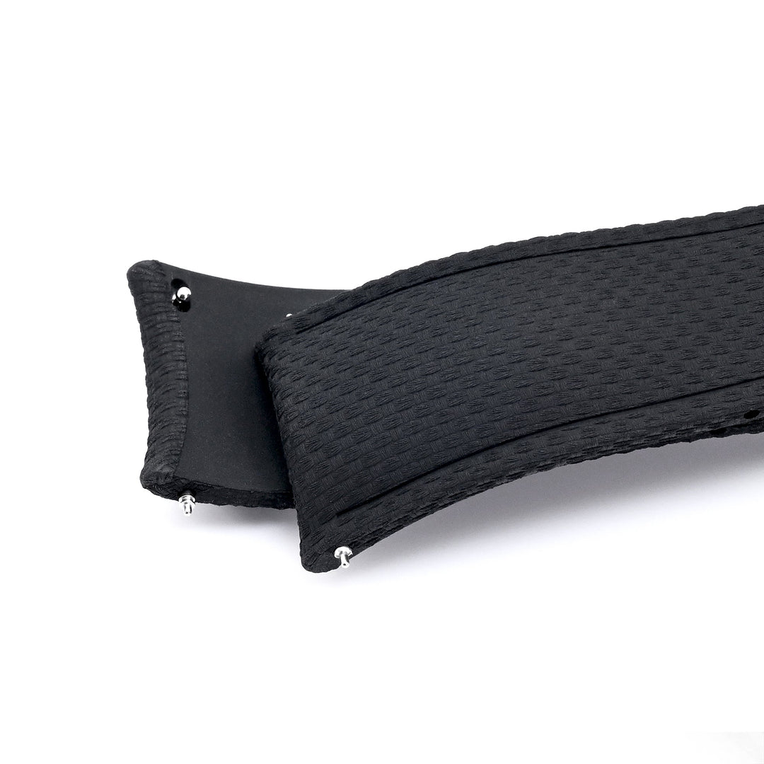 FKM41 Black Quick Release Titanium Slinea Clasp FKM Rubber Watch Band, 20mm or 22mm Strapcode watch bands