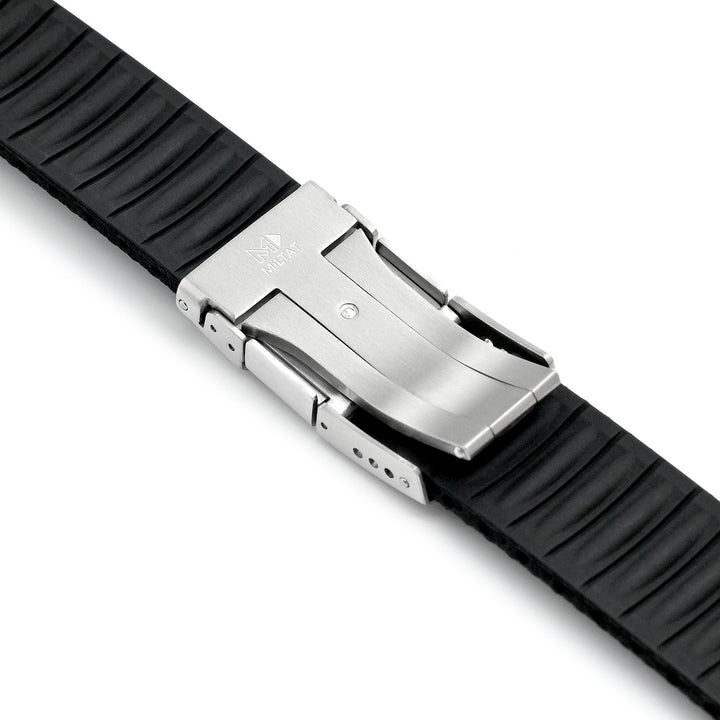 FKM41 Black Quick Release Titanium Slinea Clasp FKM Rubber Watch Band, 20mm or 22mm Strapcode watch bands