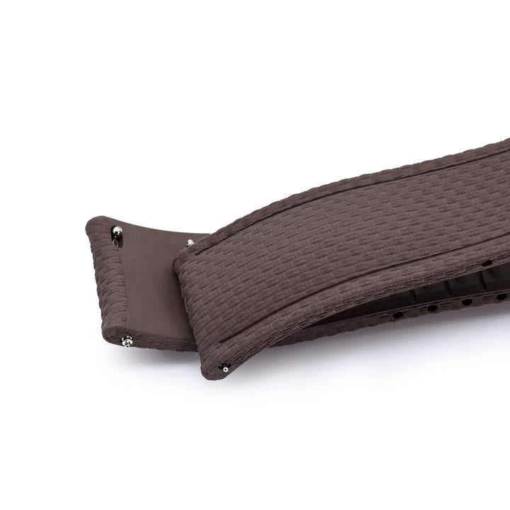 FKM41 Brown Quick Release Butterfly Deployment FKM Rubber Watch Band, 20mm Strapcode watch bands