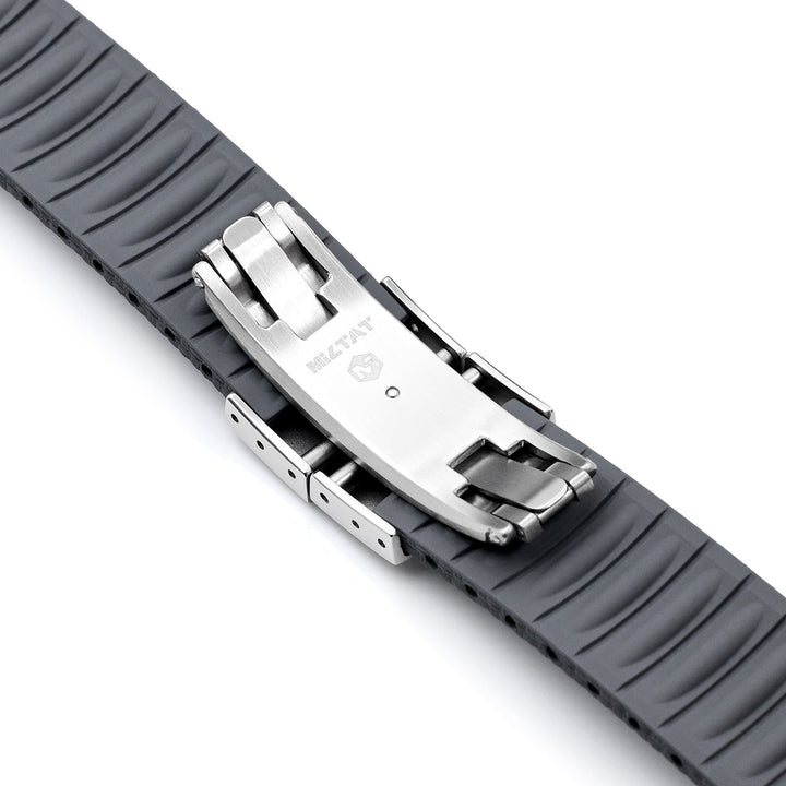 FKM41 Dark Grey Quick Release Butterfly Deployment FKM Rubber Watch Band, 20mm Strapcode watch bands